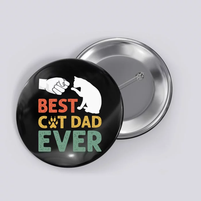 Vintage Best Cat Dad Ever Funny Cat Daddy Father Day Gift Button