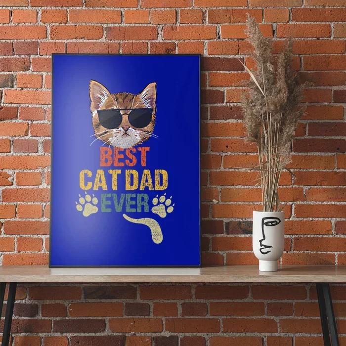 Vintage Best Cat Dad Ever Cat Kitten Daddy Gift Poster