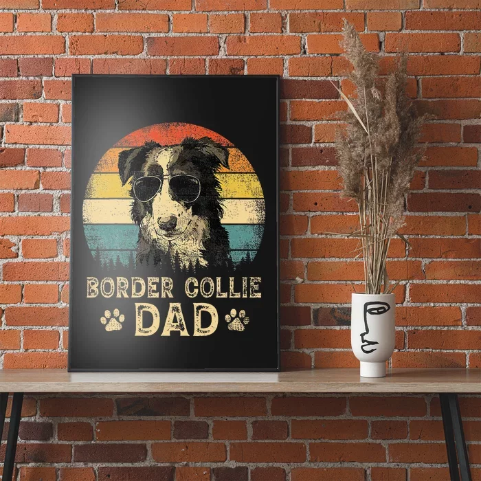 Vintage Border Collie Dad Dog Lovers FatherS Day Poster