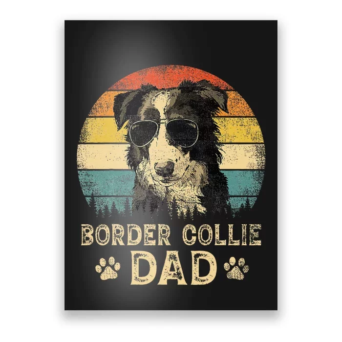 Vintage Border Collie Dad Dog Lovers FatherS Day Poster