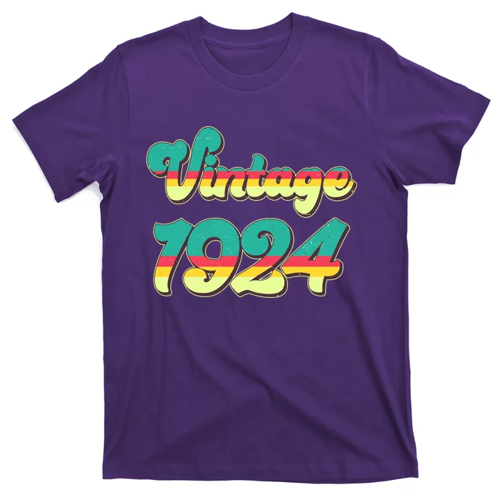 Vintage Bright Colors 1924 100th Birthday T-Shirt