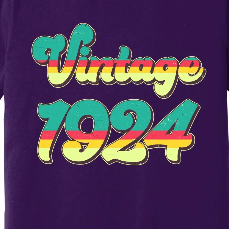 Vintage Bright Colors 1924 100th Birthday Premium T-Shirt