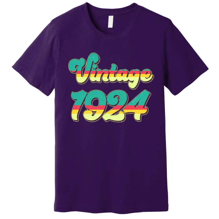 Vintage Bright Colors 1924 100th Birthday Premium T-Shirt