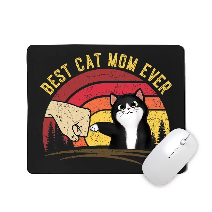 Vintage Best Cat Mom Ever Cat for Wo - Funny Cat Mousepad