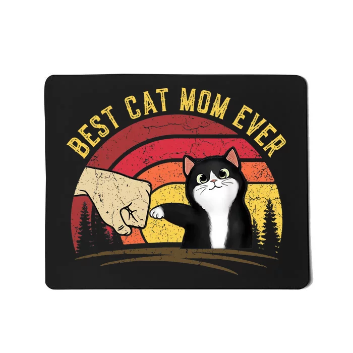 Vintage Best Cat Mom Ever Cat for Wo - Funny Cat Mousepad