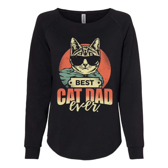 Vintage Best Cat Dad Ever Funny Funny Gift Womens California Wash Sweatshirt