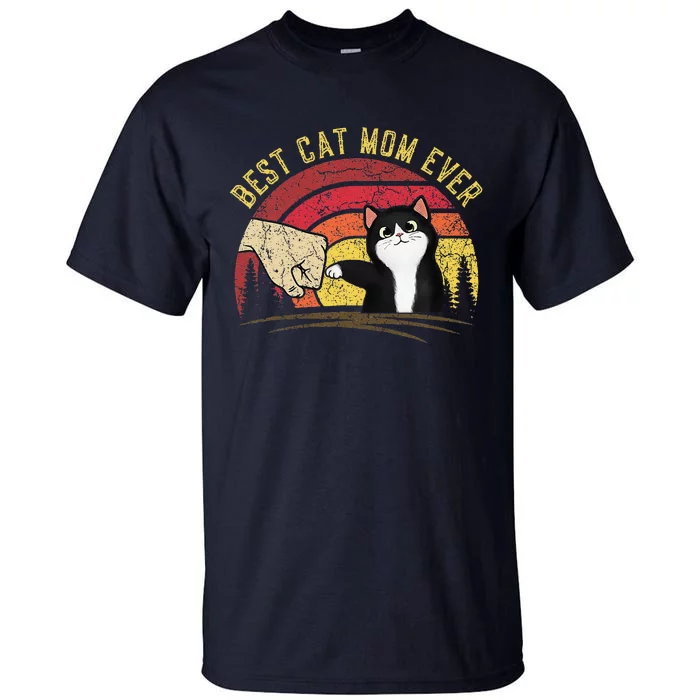 Vintage Best Cat Mom Ever Cat For Women Funny Cat Tall T-Shirt