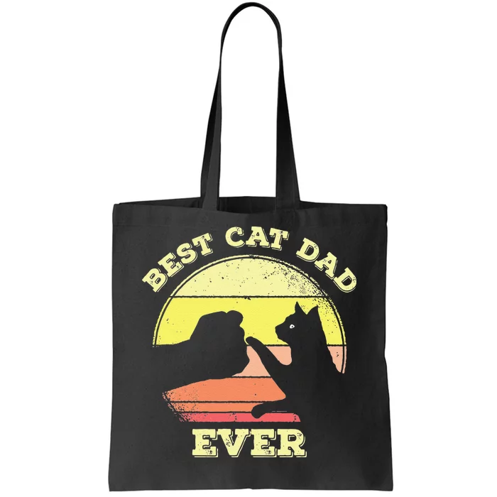 Vintage Best Cat Dad Ever Cat Daddy Gift Tote Bag