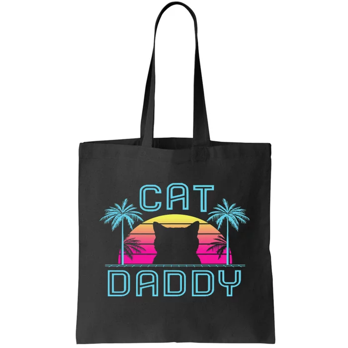 Vintage Best Cat Dad Ever Funny Cat Daddy Father Day Gift Tote Bag