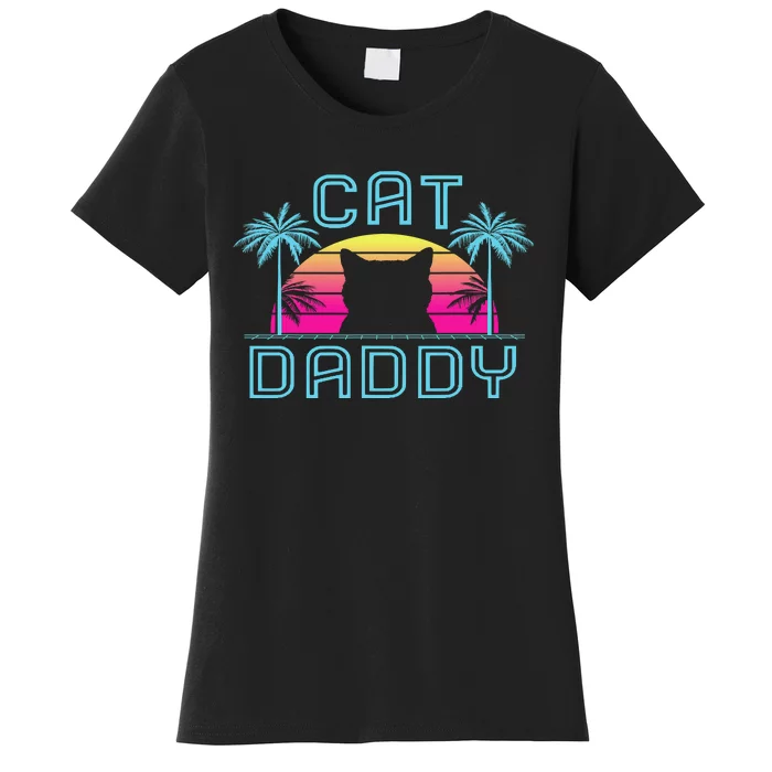 Vintage Best Cat Dad Ever Funny Cat Daddy Father Day Gift Women's T-Shirt