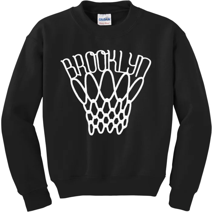 vintage Brooklyn city new york basketball net player Kids Sweatshirt