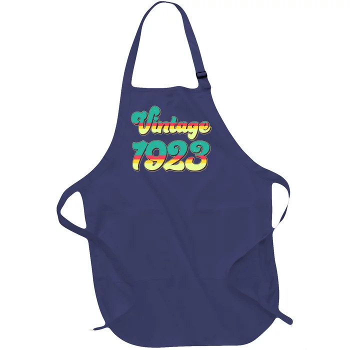 Vintage Bright Colors 1923 100th Birthday Full-Length Apron With Pocket