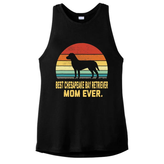 Vintage Best Chesapeake Bay Retriever Mom Ever Tank Top Ladies Tri-Blend Wicking Tank