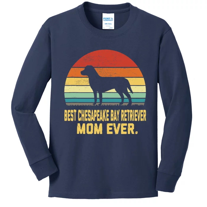 Vintage Best Chesapeake Bay Retriever Mom Ever Tank Top Kids Long Sleeve Shirt