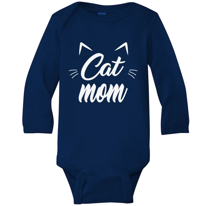 Vintage Best Cat Mom Ever Cat Mother's Day Gift Baby Long Sleeve Bodysuit