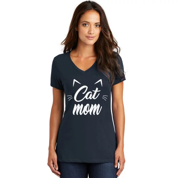 Vintage Best Cat Mom Ever Cat Mother's Day Gift Women's V-Neck T-Shirt