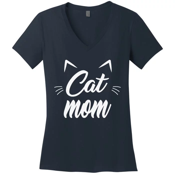 Vintage Best Cat Mom Ever Cat Mother's Day Gift Women's V-Neck T-Shirt