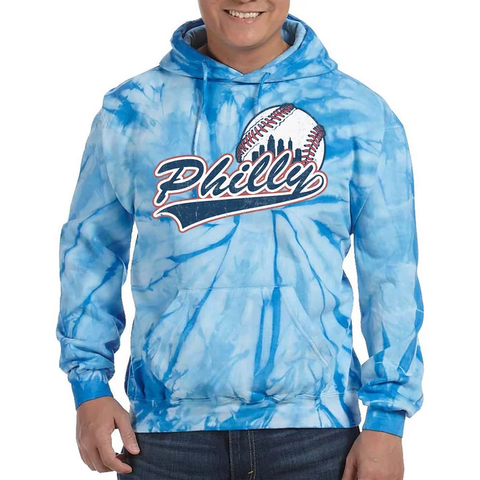 Vintage Baseball Classic P.H.I.L.Ly City Lover Gift Tie Dye Hoodie