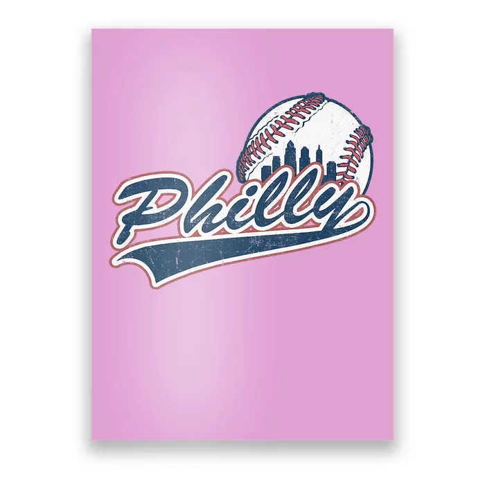 Vintage Baseball Classic P.H.I.L.Ly City Lover Gift Poster