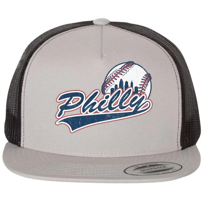 Vintage Baseball Classic P.H.I.L.Ly City Lover Gift Flat Bill Trucker Hat