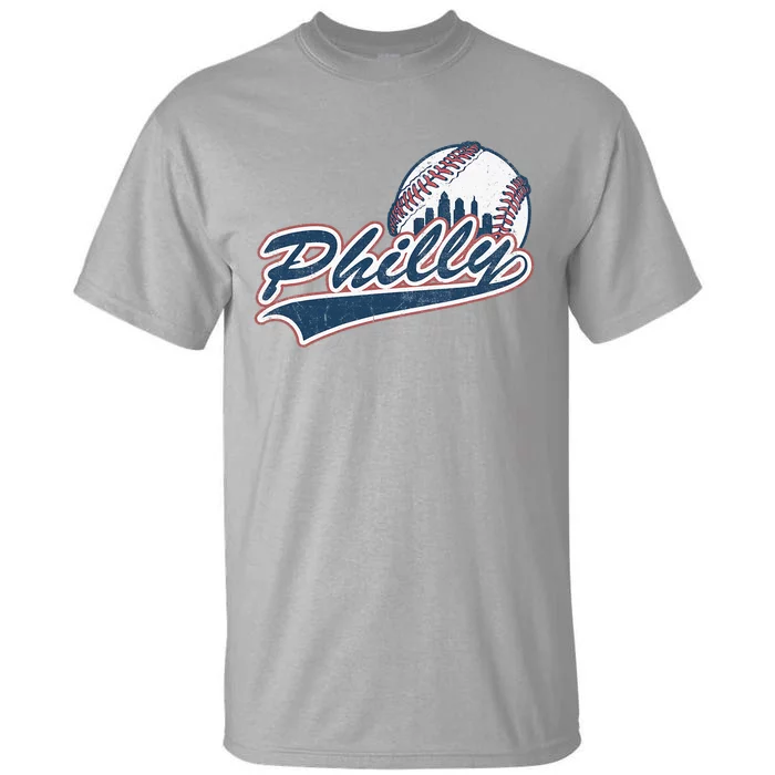 Vintage Baseball Classic P.H.I.L.Ly City Lover Gift Tall T-Shirt