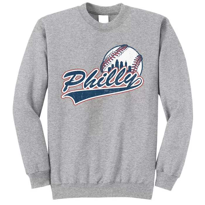 Vintage Baseball Classic P.H.I.L.Ly City Lover Gift Tall Sweatshirt