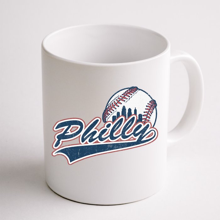 Vintage Baseball Classic P.H.I.L.Ly City Lover Gift Front & Back Coffee Mug