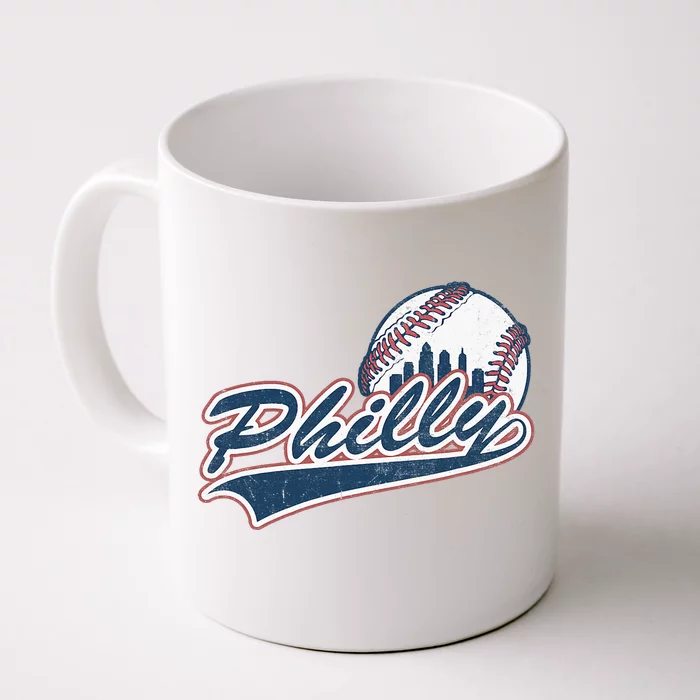 Vintage Baseball Classic P.H.I.L.Ly City Lover Gift Front & Back Coffee Mug