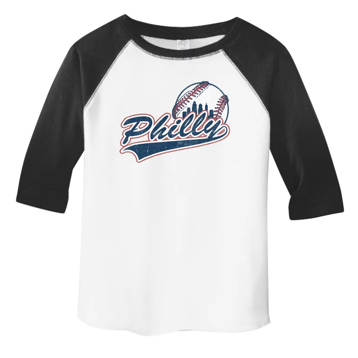 Vintage Baseball Classic P.H.I.L.Ly City Lover Gift Toddler Fine Jersey T-Shirt