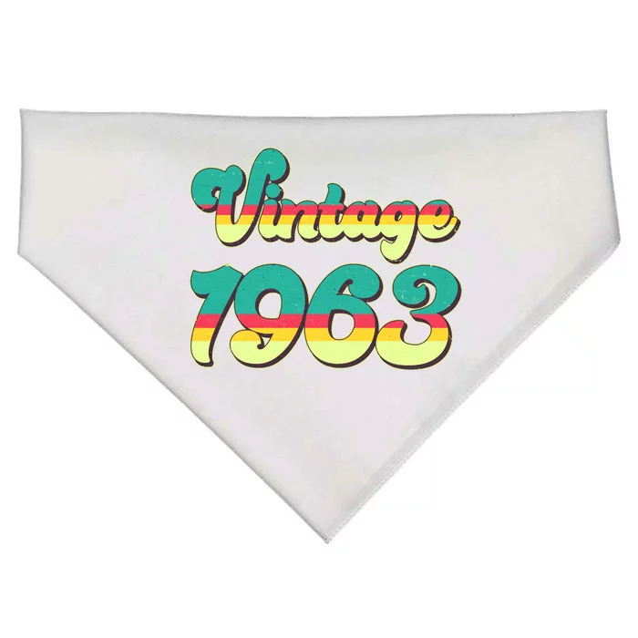 Vintage Bright Colors 1963 60th Birthday USA-Made Doggie Bandana