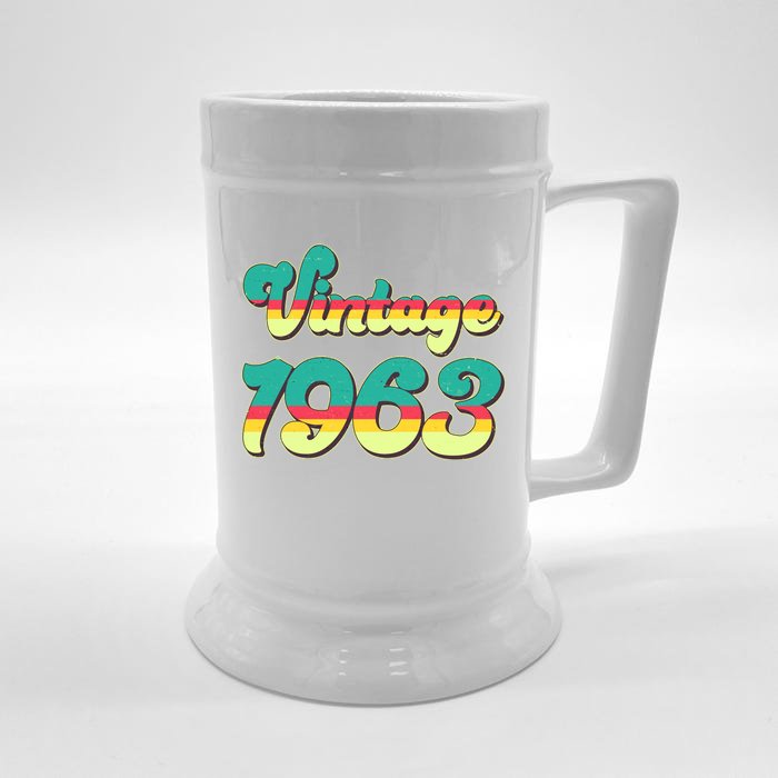 Vintage Bright Colors 1963 60th Birthday Front & Back Beer Stein