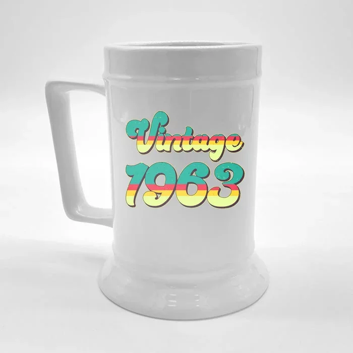 Vintage Bright Colors 1963 60th Birthday Front & Back Beer Stein