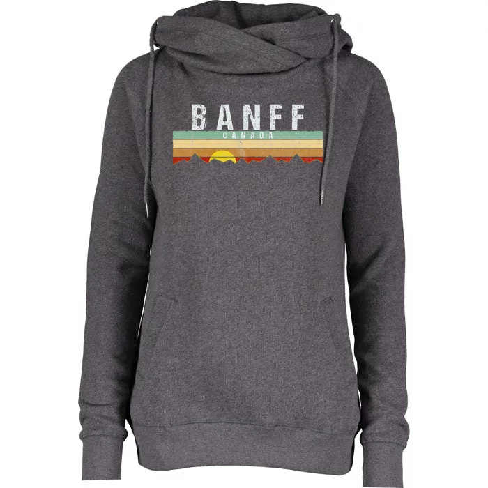 Vintage Banff Canada Retro Womens Funnel Neck Pullover Hood