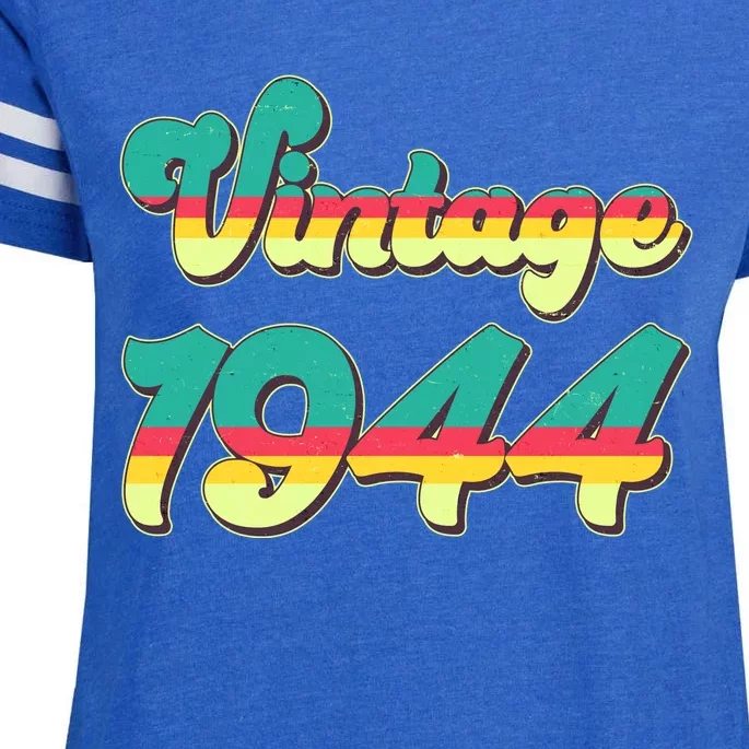 Vintage Bright Colors 1944 80th Birthday Enza Ladies Jersey Football T-Shirt