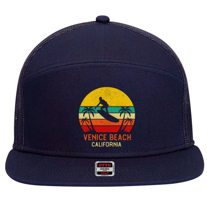 Venice Beach California Sunset 7 Panel Mesh Trucker Snapback Hat