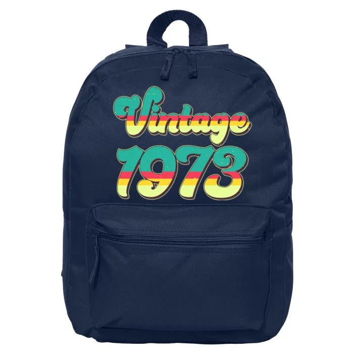 Vintage Bright Colors 1973 50th Birthday 16 in Basic Backpack