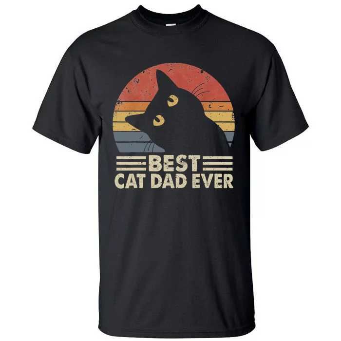 Vintage Best Cat Dad Ever Cat Daddy Outfit Tall T-Shirt