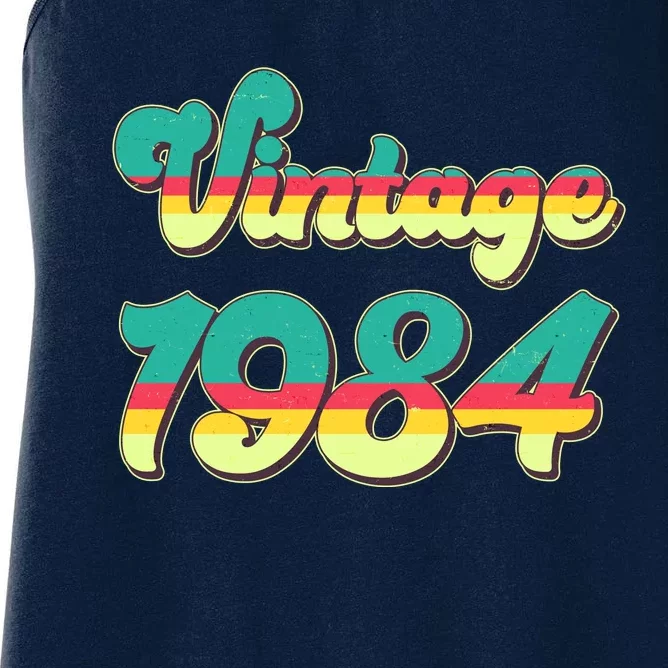 Vintage Bright Colors 1984 40th Birthday Women's Racerback Tank