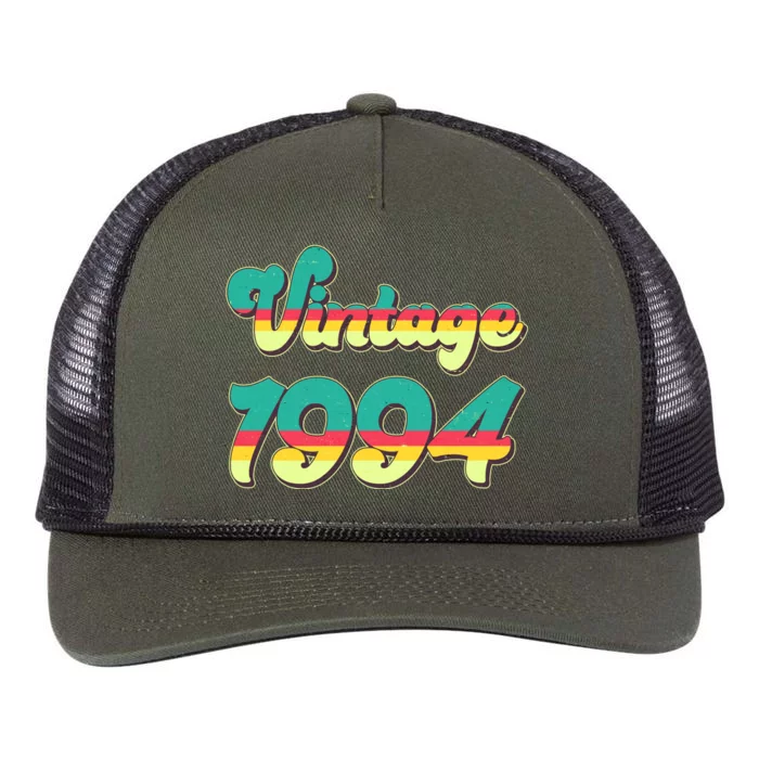 Vintage Bright Colors 1994 30th Birthday Retro Rope Trucker Hat Cap