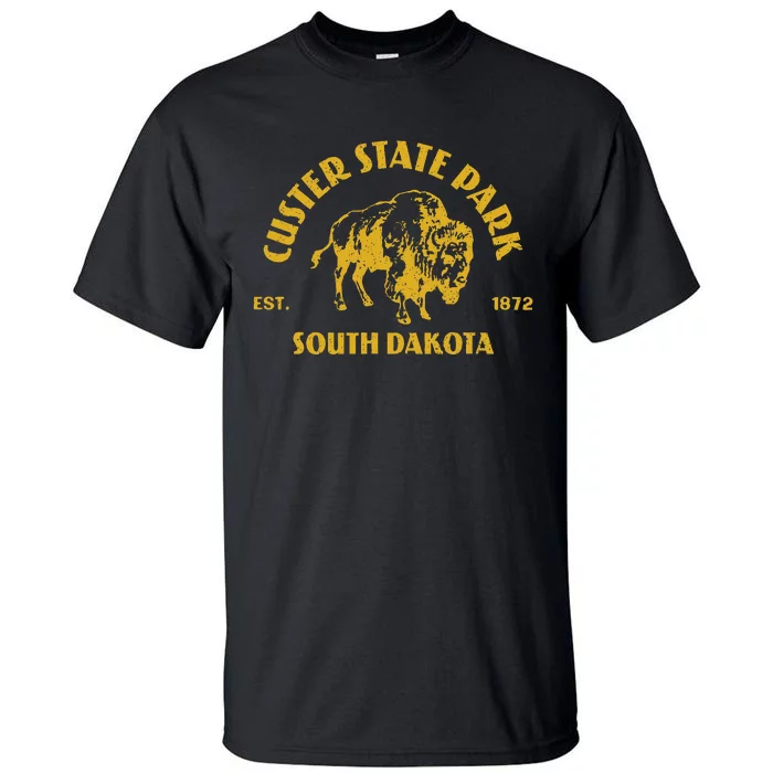 Vintage Bison Custer State Park South Dakota Travel Souvenir Tall T-Shirt