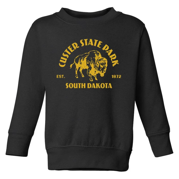 Vintage Bison Custer State Park South Dakota Travel Souvenir Toddler Sweatshirt