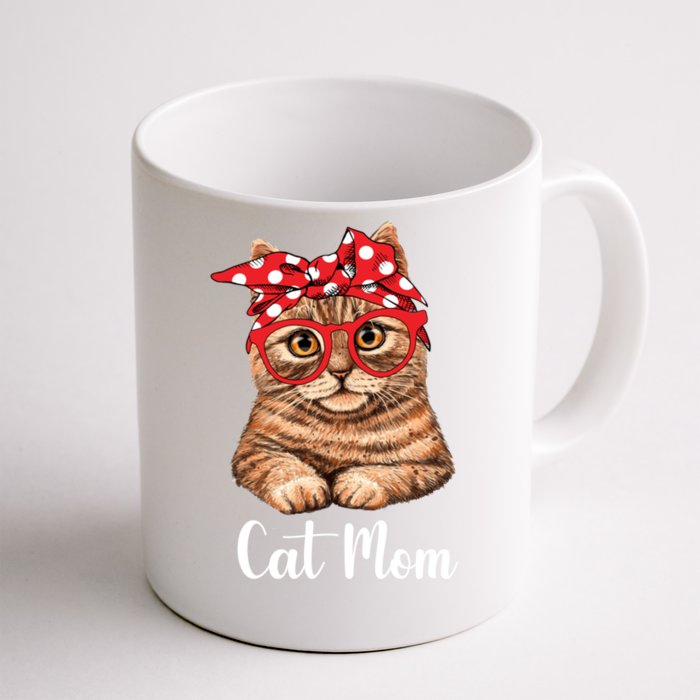 Vintage Best Cat Mom Ever Gift Mothers Day Funny Gift Mommy Mama Gift Front & Back Coffee Mug