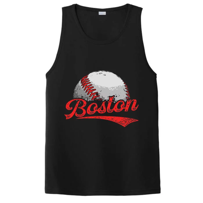 Vintage Boston Cityscape Baseball Lover Performance Tank