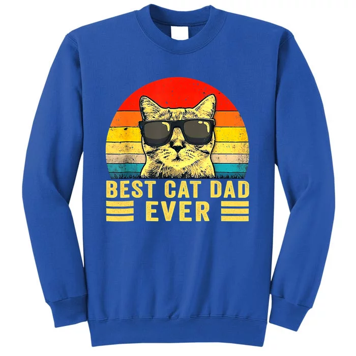 Vintage Best Cat Dad Ever Funny Best Cat Dad Ever Great Gift Tall Sweatshirt