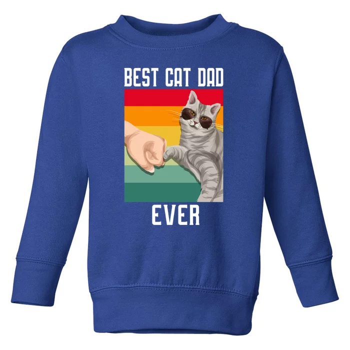 Vintage Best Cat Dad Ever Fathers Day Gift Toddler Sweatshirt