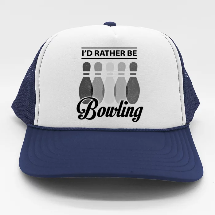 Vintage Bowling Cool Gift ID Rather Be Bowling Meaningful Gift Trucker Hat