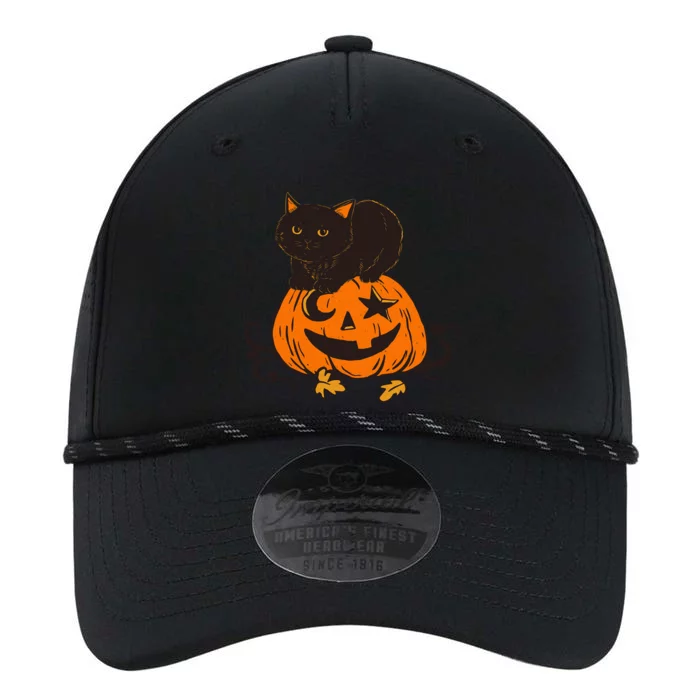 Vintage Black Cat Scary Pumpkin Vintage Halloween Costume Cool Gift Performance The Dyno Cap