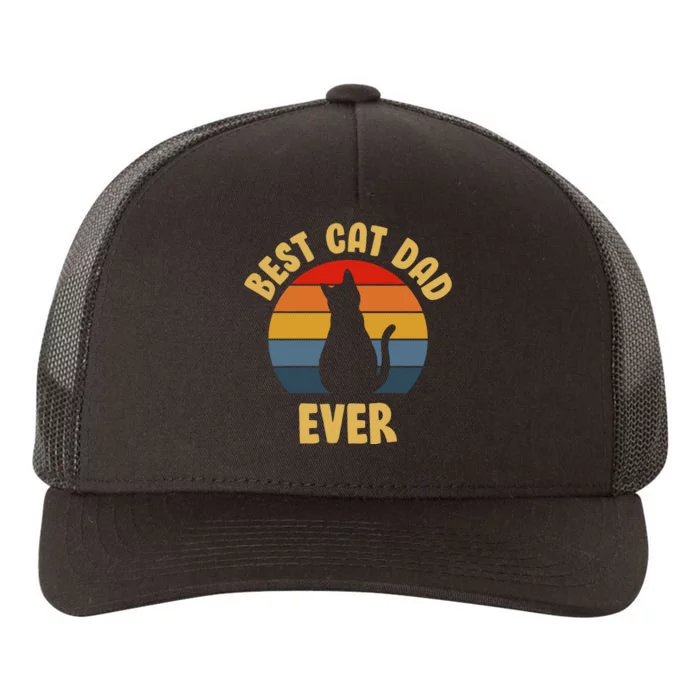 Vintage Best Cat Dad Ever Yupoong Adult 5-Panel Trucker Hat