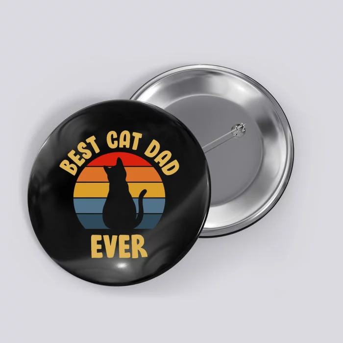 Vintage Best Cat Dad Ever Button