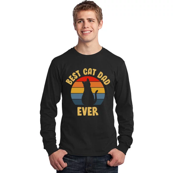 Vintage Best Cat Dad Ever Tall Long Sleeve T-Shirt